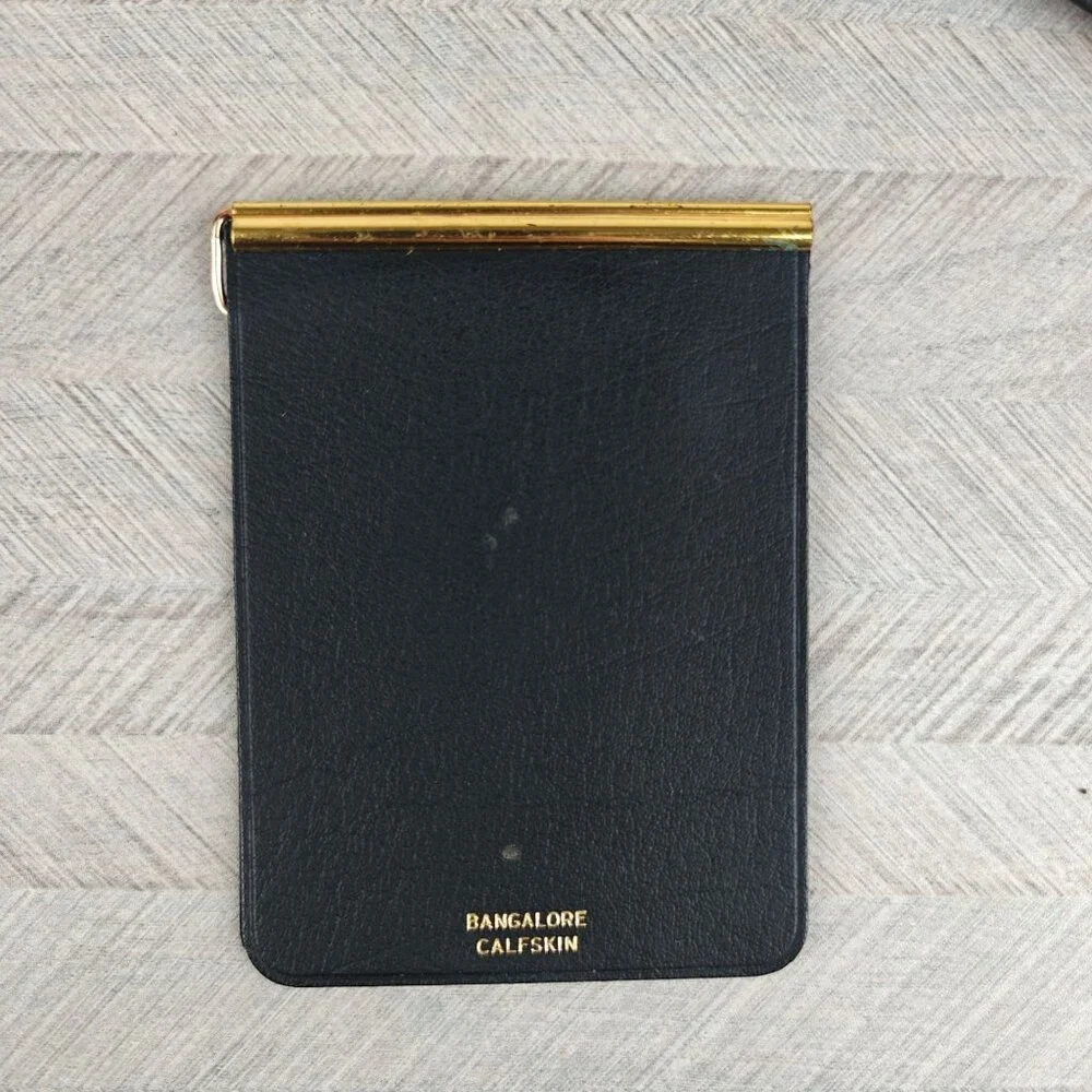 Vintage Beau Brummel Black Calfskin Leather Wallet With Gold Clip Card Organizer